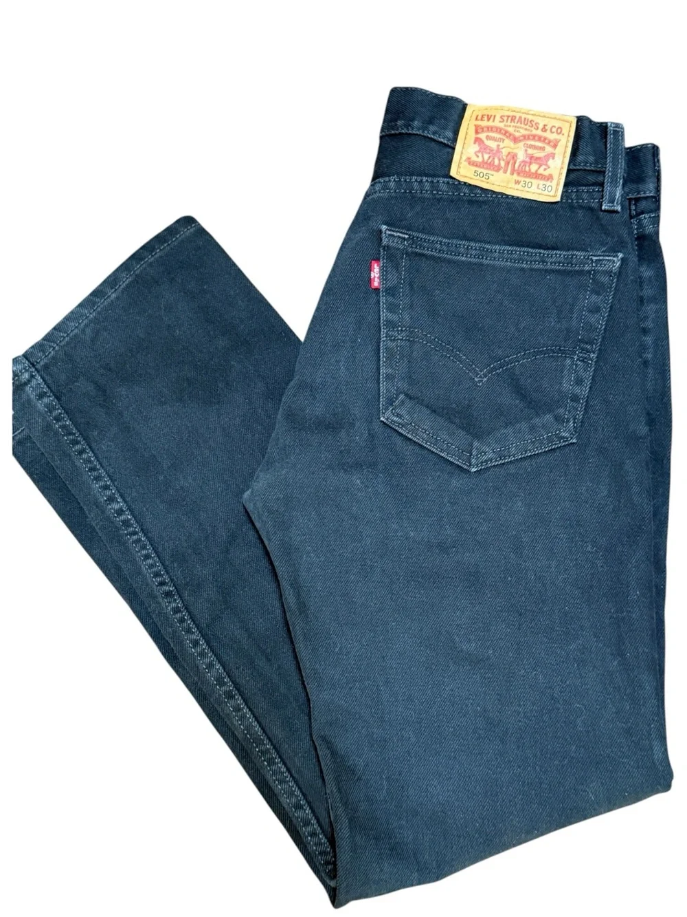 Levi’s 505 Black Denim Men’s W30 L30 Straight Classic Americana Streetwear NWOT
